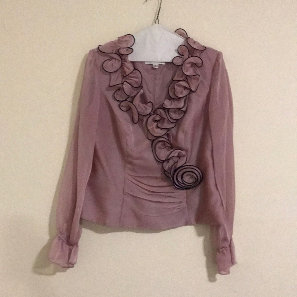 Spiraling Ruched Cocktail Blouse